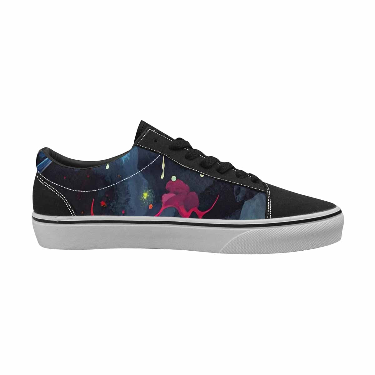 WOMEN'S Radioactive Ghost Bunny Skull Lace-Up Canvas Melting Art Sneakers