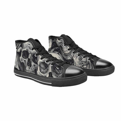 MEN'S Skulls Roses Pen Ink High Top Canvas Neon Fantasy Sneakers