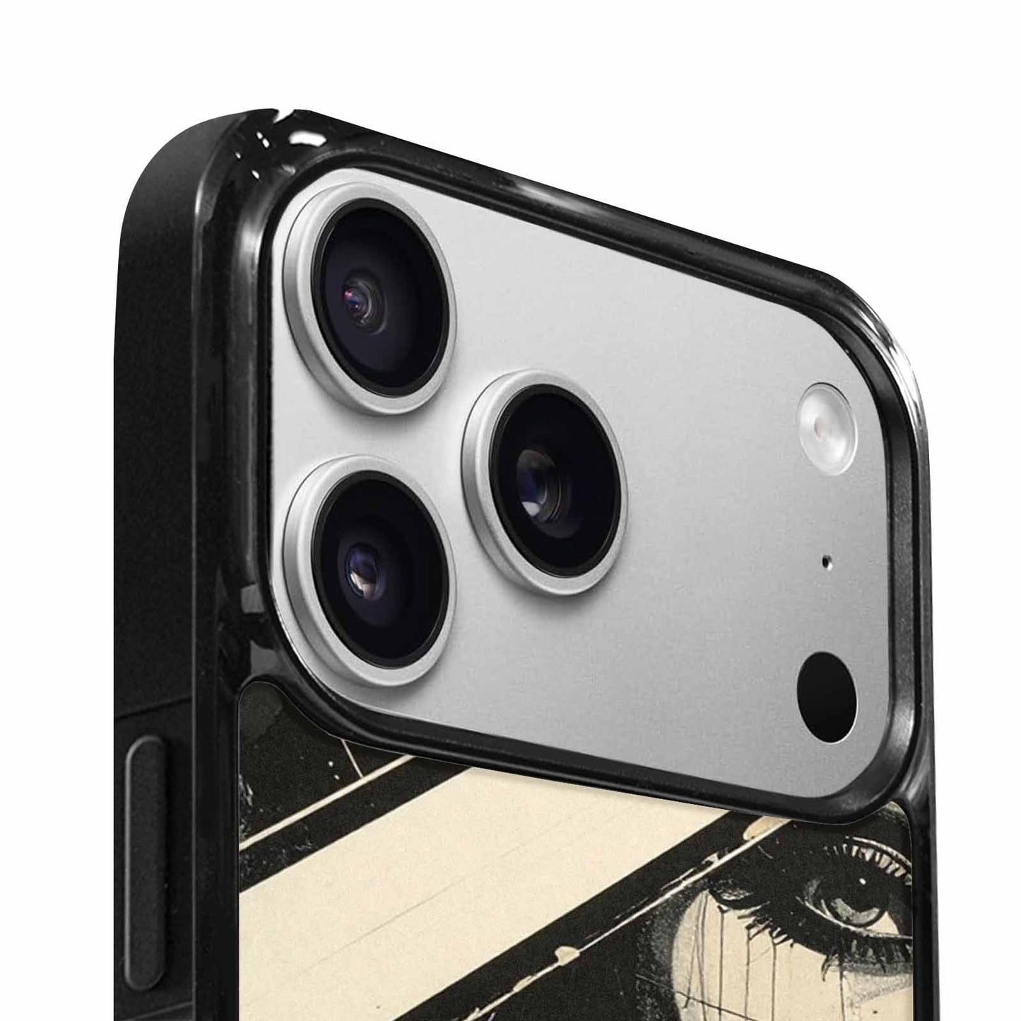 iPhone 17 Pro Max Case — Black And White Solid Retro Vintage, Personalized Phone Case