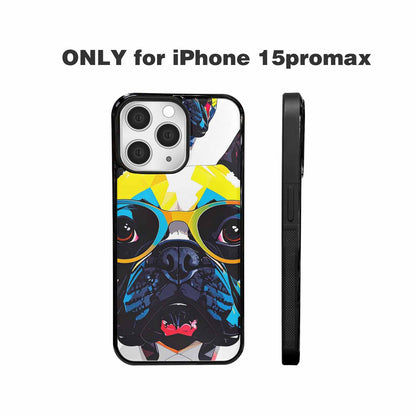iPhone 15 Pro Max Case — French Bulldog Pop Art Pattern, Custom Designed Case Cover