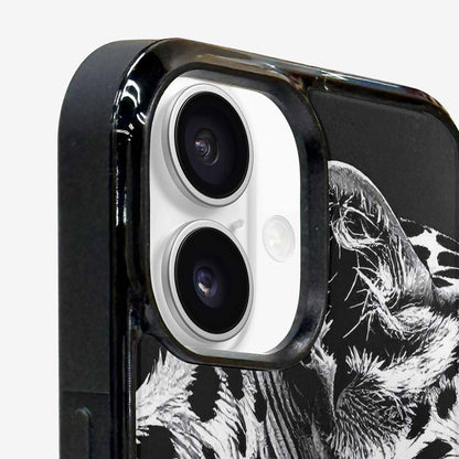 iPhone 16 Plus Case — Leopard Print Black And White Style, Customized Protective Case