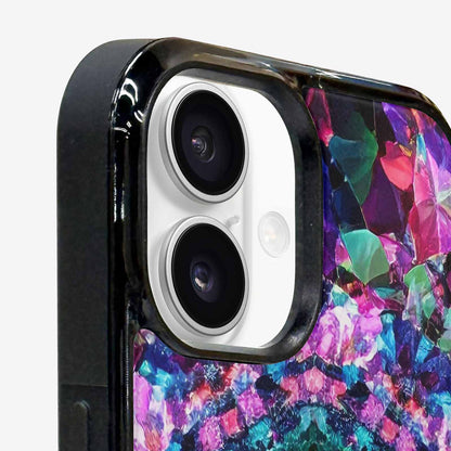 iPhone 16 Plus Case — Crystal Mandala Art Seamless Pattern Vibrant, Personalized Phone Case