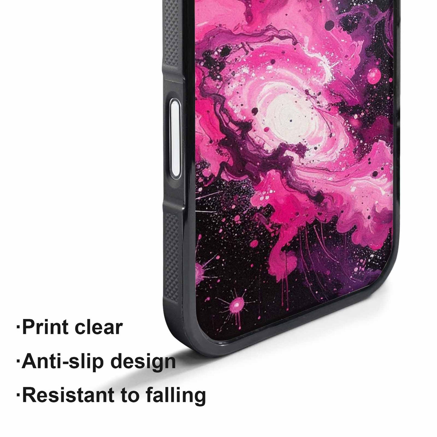 iPhone 17 Air Case — Galaxy Nebula Black Pink Ink Galaxy, Custom Art Phone Cover