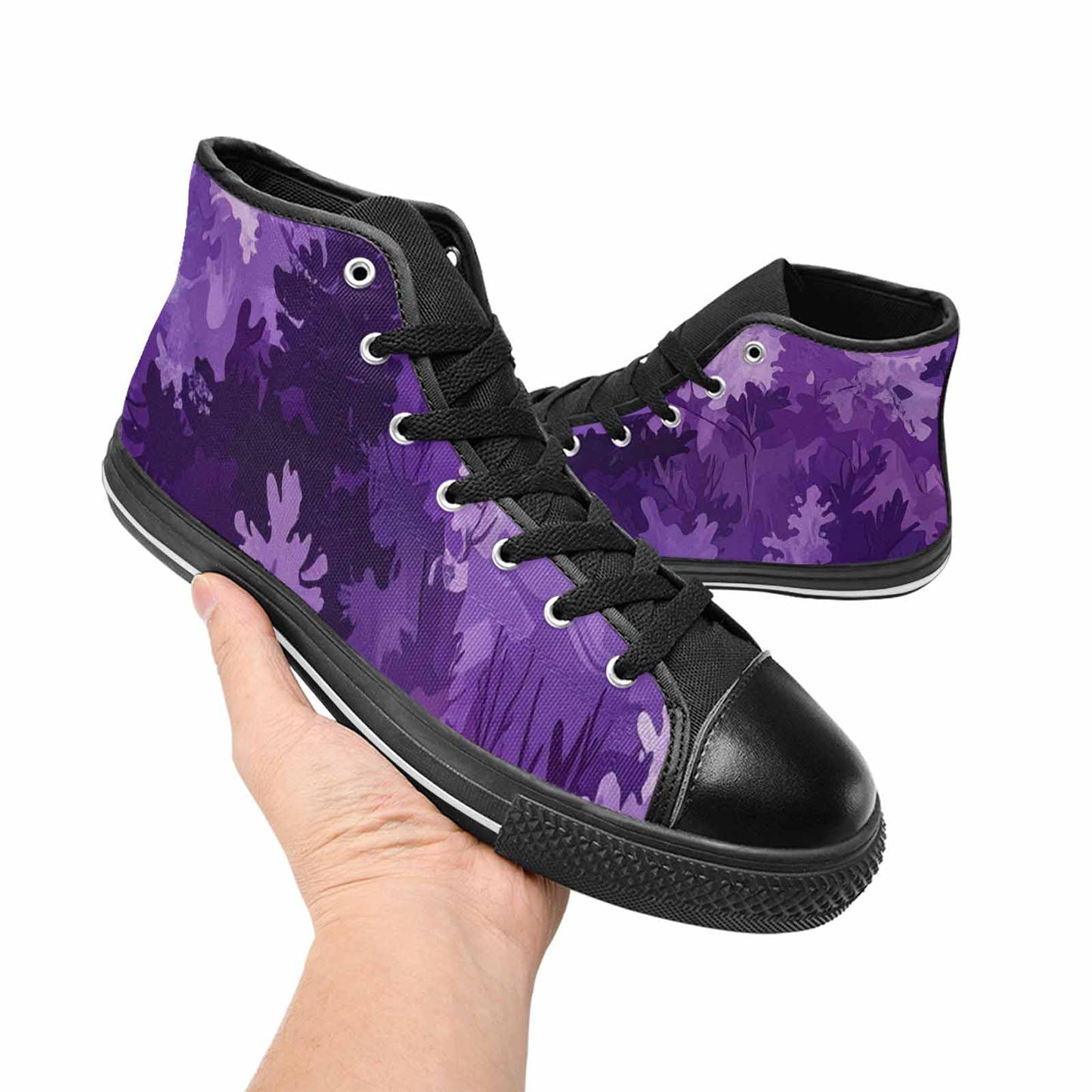 WOMEN'S Military Camouflage Blotch High Top Canvas Wallpaper Art Shoes