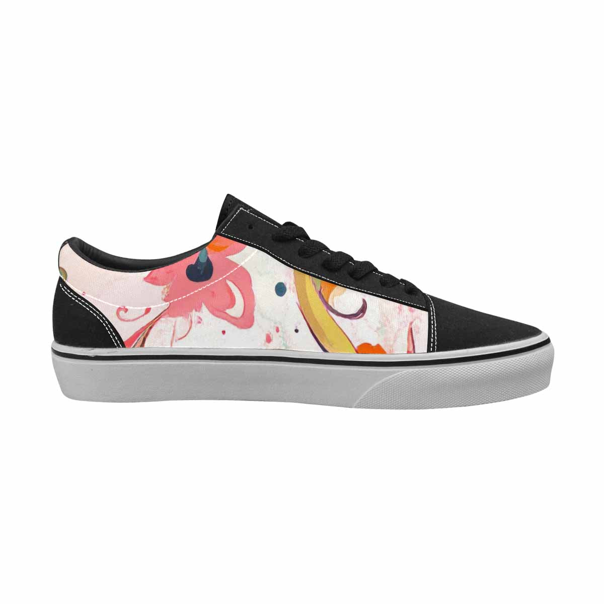 MEN'S Marble Floral Canvas Lace-Up Neon Fantasy Sneakers