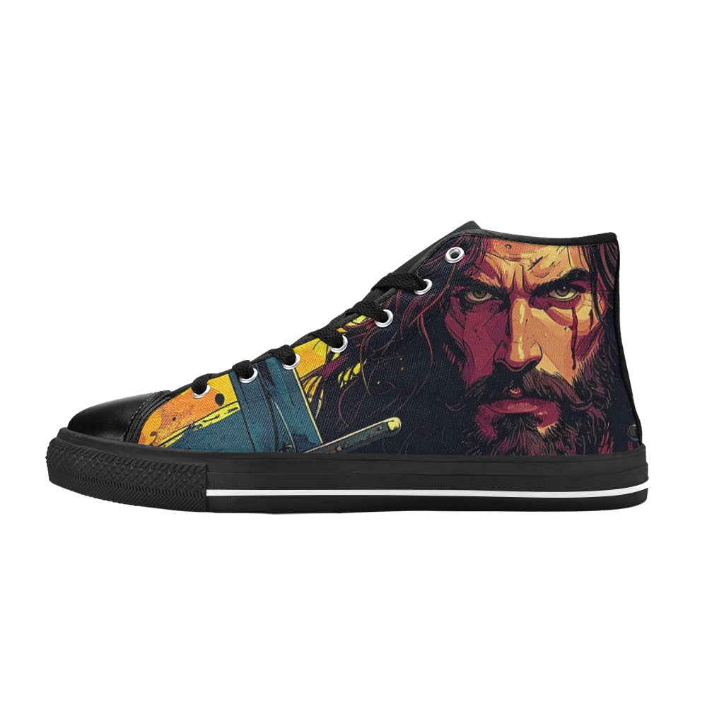 MEN'S Jesus_Ht_11 Men’S High Top Canvas Neon Fantasy Custom Sneakers