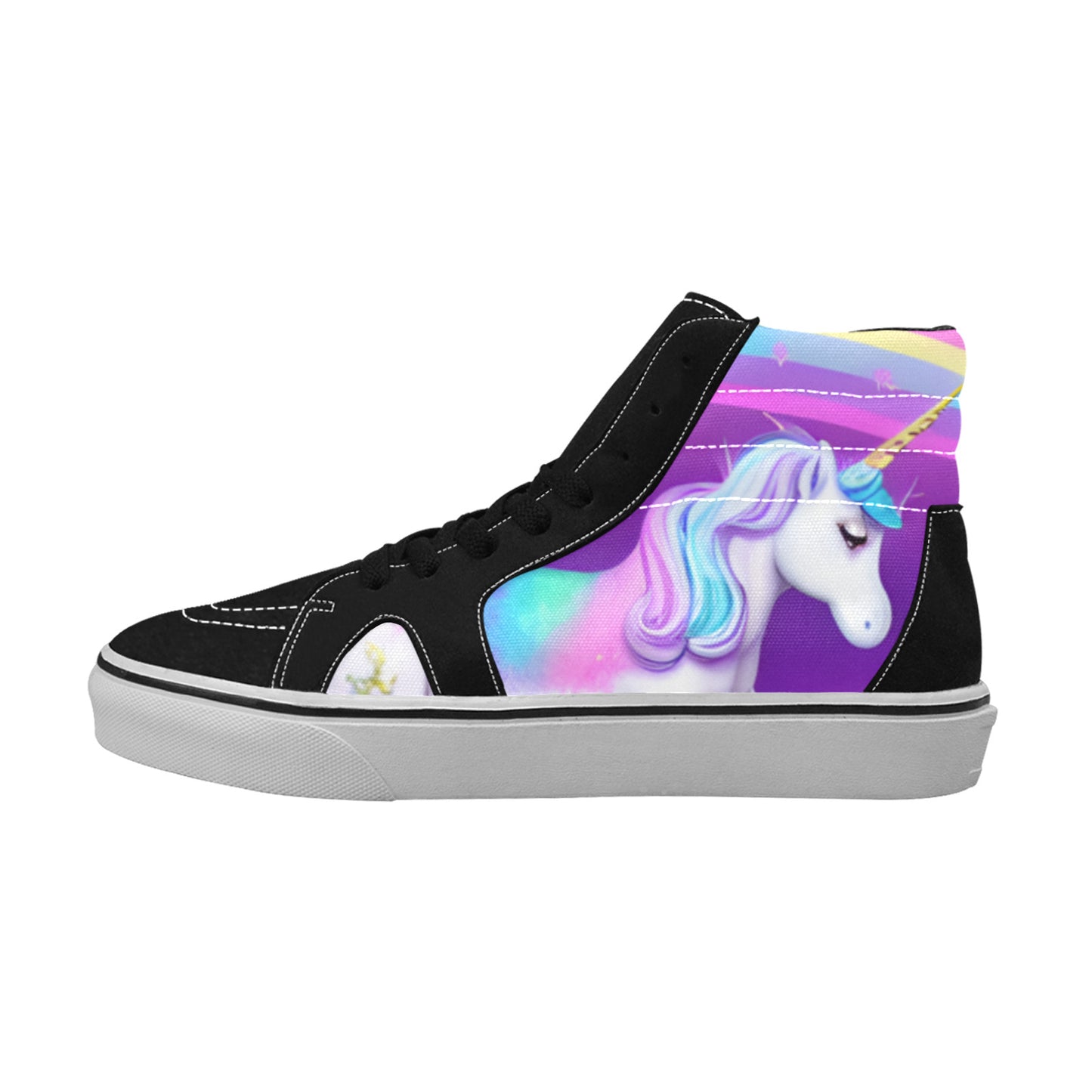 WOMEN'S Unicorn Food Dog High Top Skateboarding Wallpaper Art Shoes