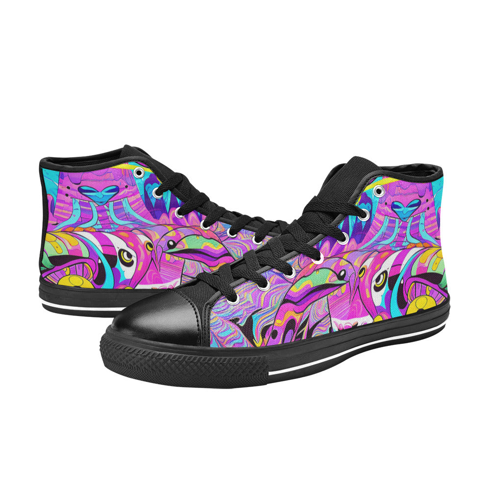 WOMEN'S Trip Art 2 High Top Canvas Dark Academia Custom Sneakers