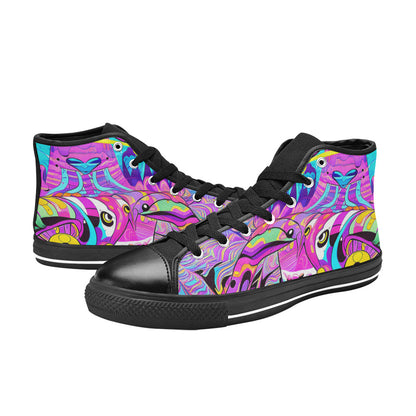 WOMEN'S Trip Art 2 High Top Canvas Dark Academia Custom Sneakers