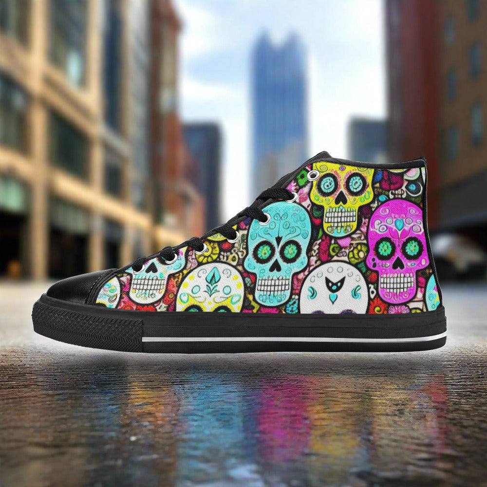 Aurora Borealis Orange Black Custom Bold Art - Freaky Shoes
