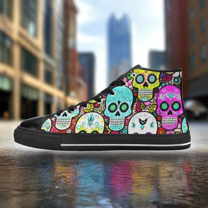Cyberpunk Magenta Gold Unique MEN Bold Art - Freaky Shoes | Custom Art Sneakers