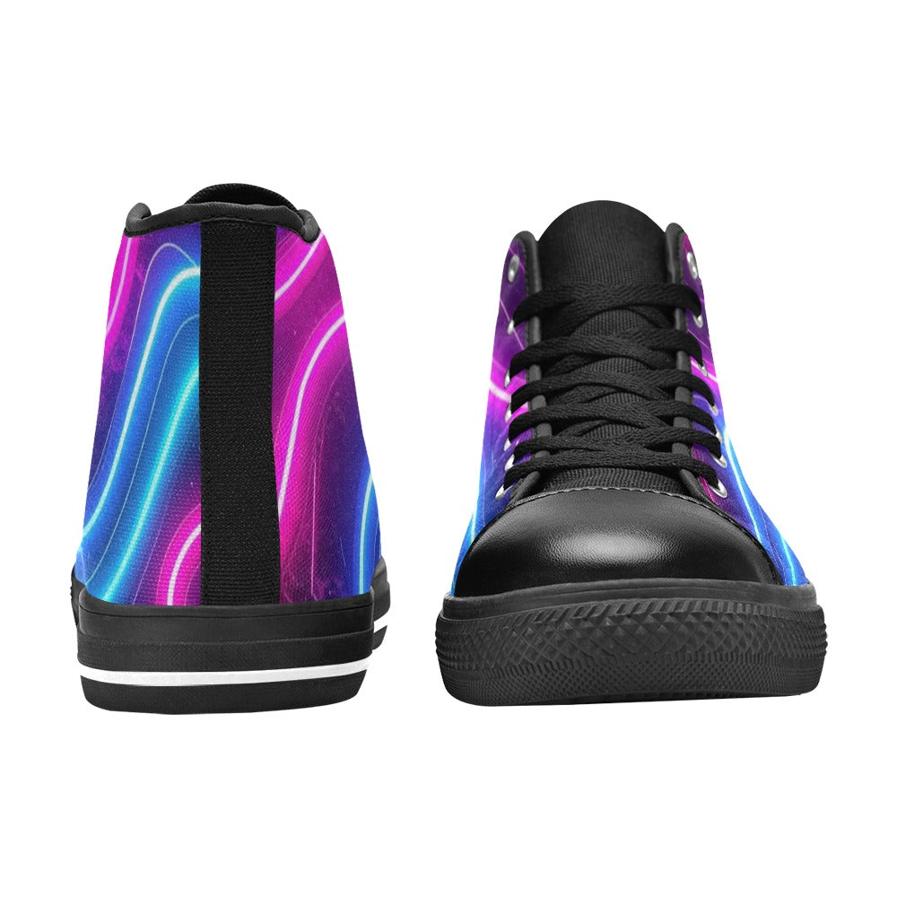 MEN'S 1980S Neon Cartoon Art High Top Canvas Cottagecore Shoes