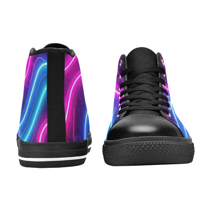 MEN'S 1980S Neon Cartoon Art High Top Canvas Cottagecore Shoes