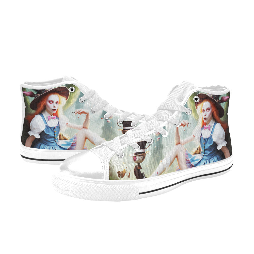 MEN'S Acid Creepy Wonderland Psychedelic High Top Canvas Grunge Sneakers