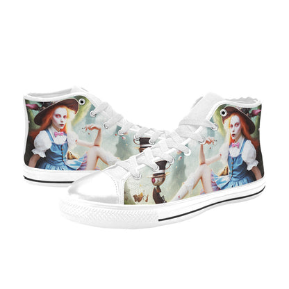 MEN'S Acid Creepy Wonderland Psychedelic High Top Canvas Grunge Sneakers