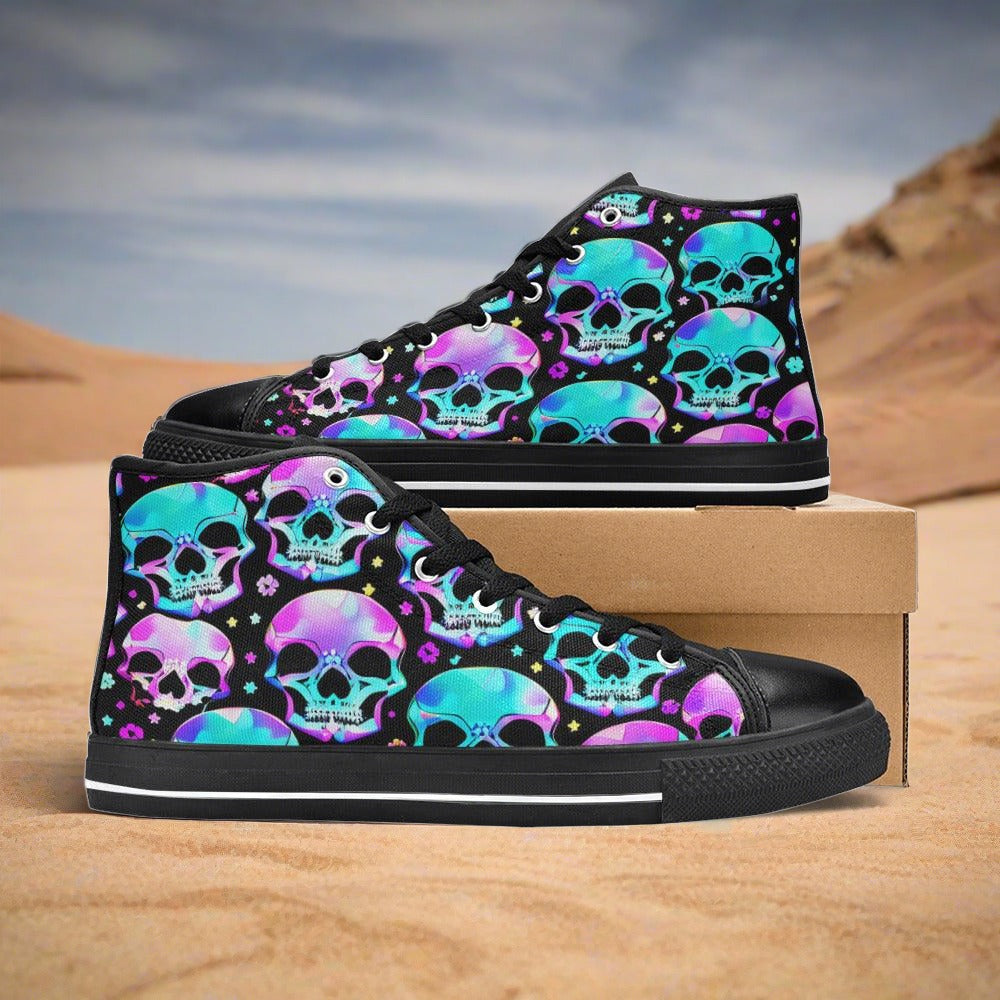 Cherry Blossom Vivid Multicolor Custom WOMEN Bold Art - Freaky Shoes | Custom Art Sneakers