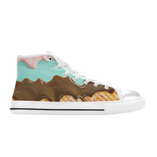 WOMEN'S Cc Ice Cream Art High Top Canvas Dark Academia Shoes
