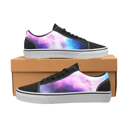 MEN'S Galaxy Art Out Space Low Top Skateboarding Wallpaper Art Custom Sneakers