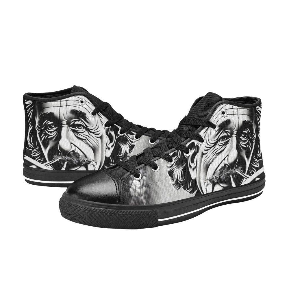 WOMEN'S 420 Einstein Art High Top Canvas Aesthetic Custom Sneakers