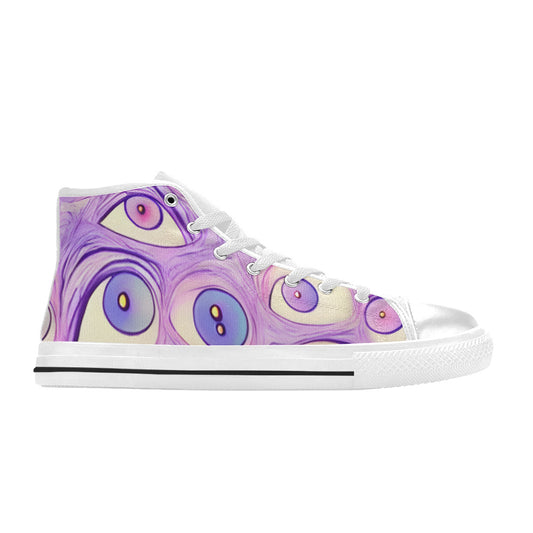 WOMEN'S Cc Wall Eyes Trippy High Top Canvas Aesthetic Sneakers