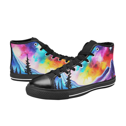MEN'S Acrylic Colorful Galaxy Art High Top Canvas Cottagecore Custom Shoes
