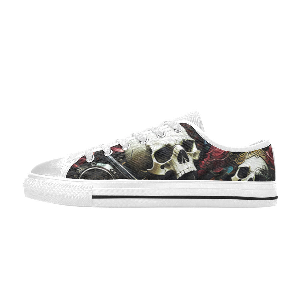 MEN'S Rose Skulls Dark 4 Canvas Vibrant Chaos Custom Sneakers