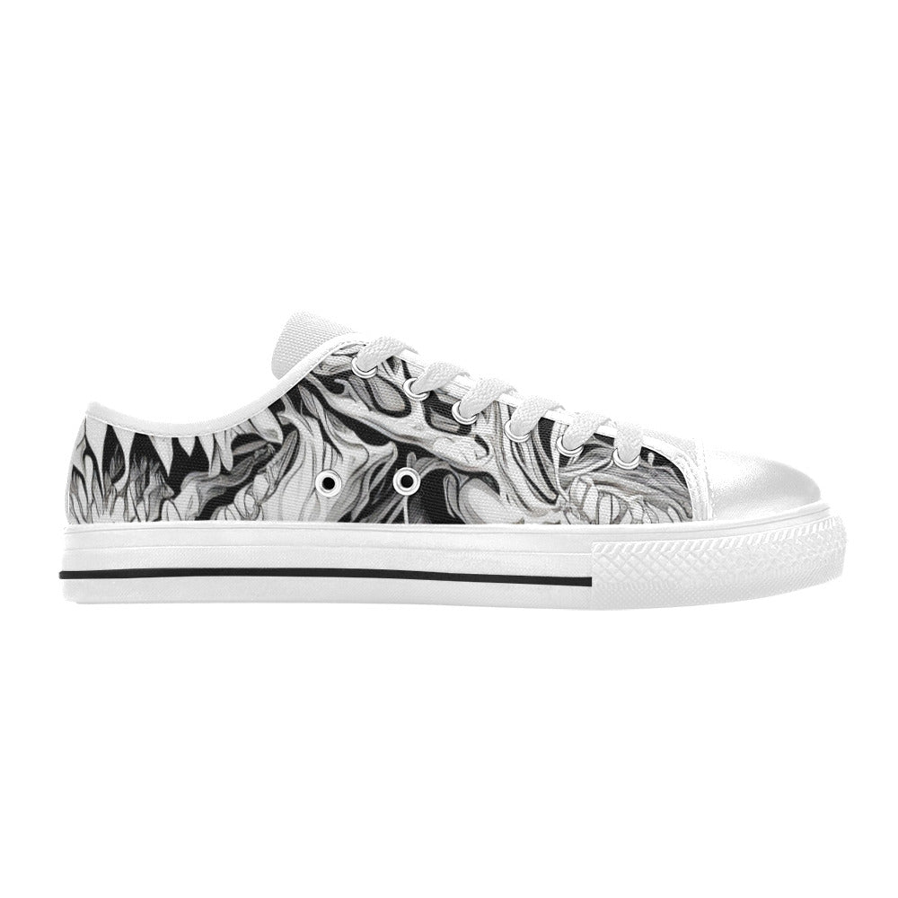 WOMEN'S Cc Demons Grey Canvas Y2K Custom Shoes
