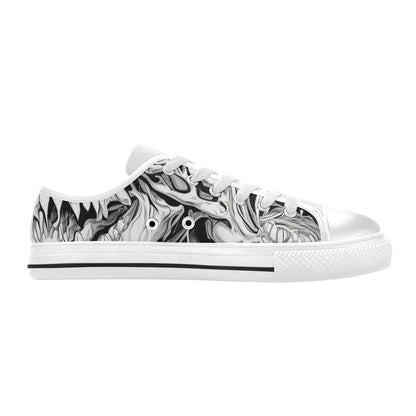 WOMEN'S Cc Demons Grey Canvas Y2K Custom Shoes
