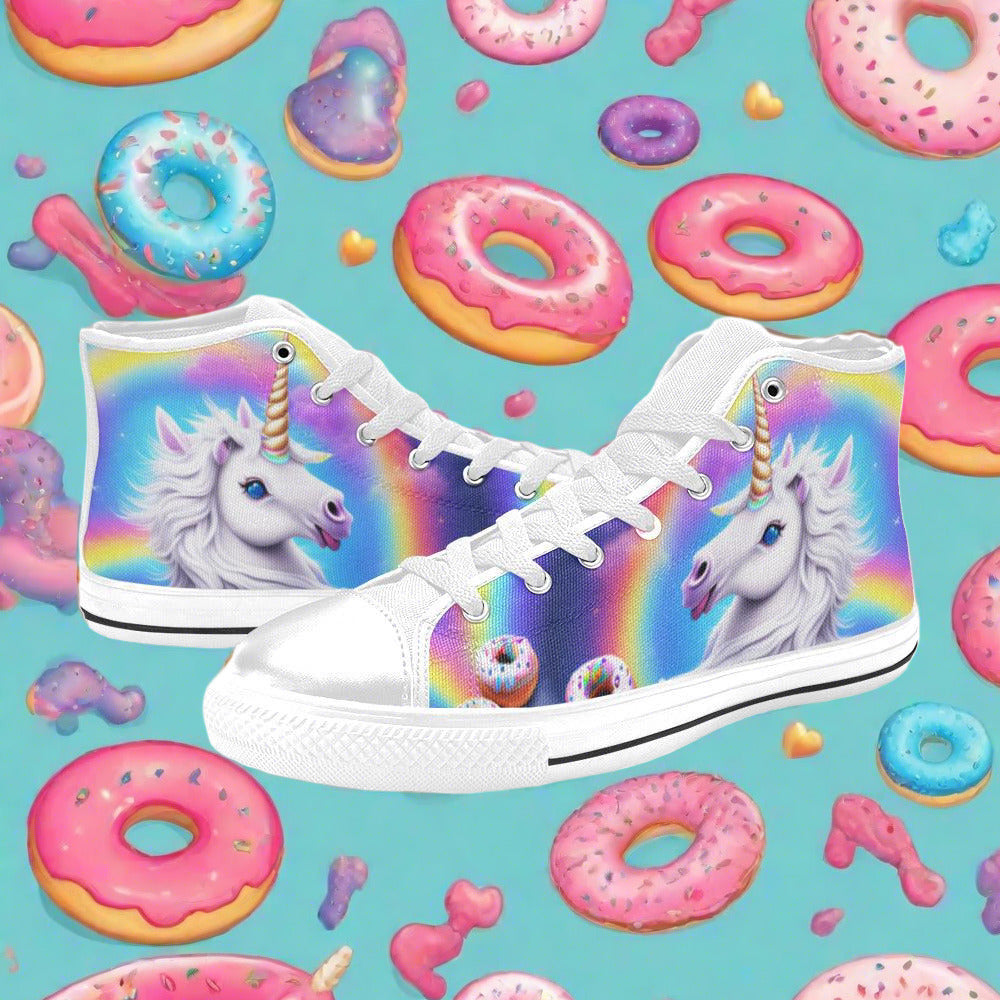 Butterfly Rainbow Vivid Multicolor Unique WOMEN Bold Art - Freaky Shoes | Custom Art Sneakers