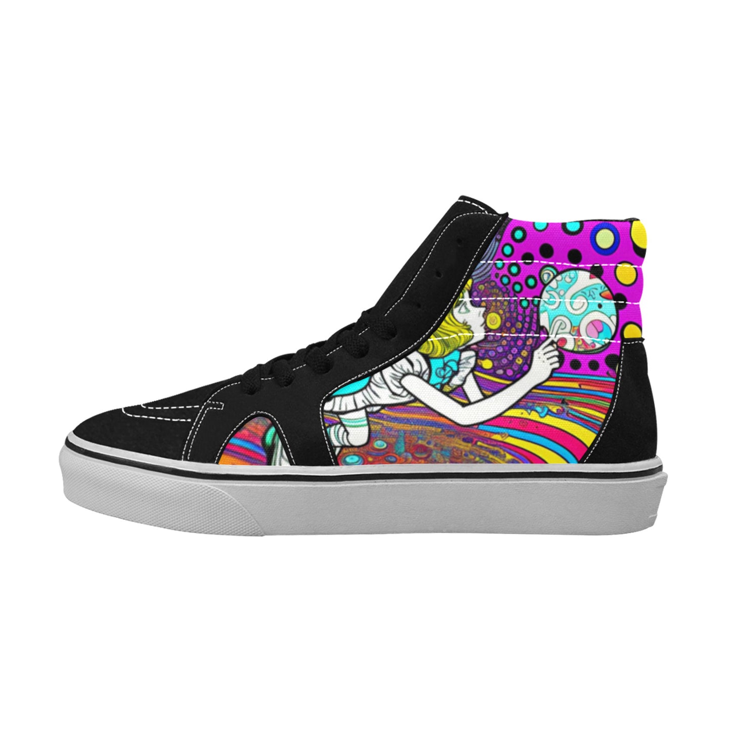 MEN'S Wonderland Trippy Psychedelic Colorful High Top Skateboarding Neon Fantasy Shoes