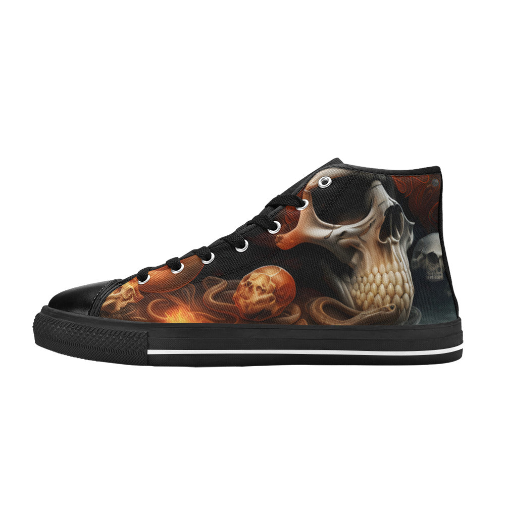 MEN'S Cc Snakes Skulls Men’S High Top Canvas Dark Academia Custom Sneakers