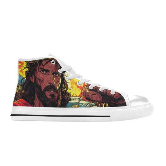 WOMEN'S Jesus_Ht_10 High Top Canvas Grunge Custom Shoes