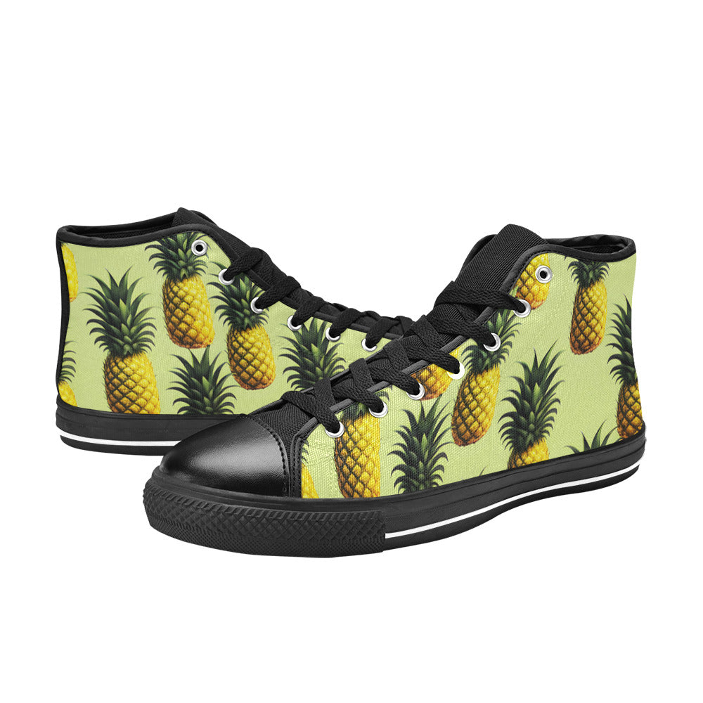 WOMEN'S Pineapples Please 4 High Top Canvas Dark Academia Custom Sneakers