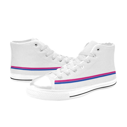 MEN'S Bi Flag 2 Pride LGBT High Top Canvas Sneakers