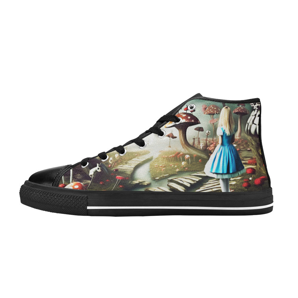 MEN'S Trippy Acid Art Creepy High Top Canvas Neon Fantasy Sneakers