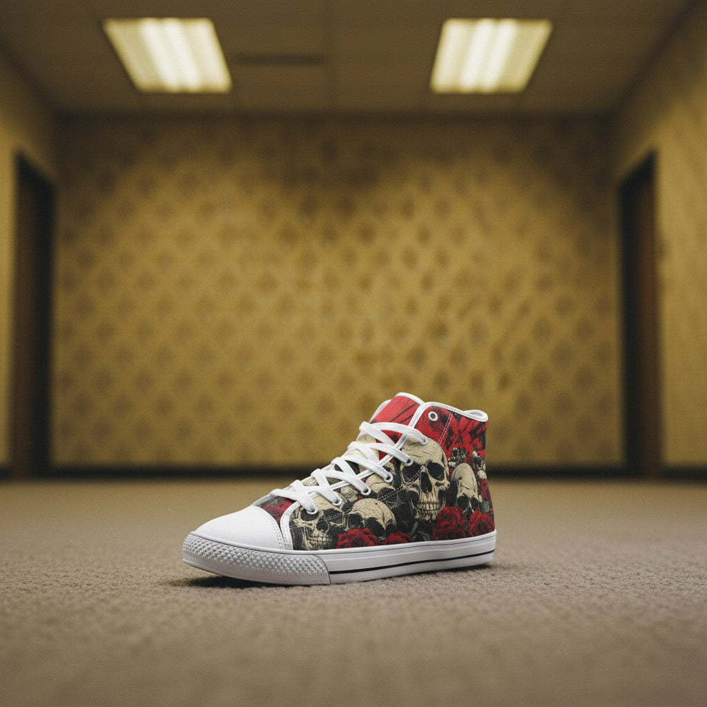 Skull Art Unisex High Top Canvas Shoes