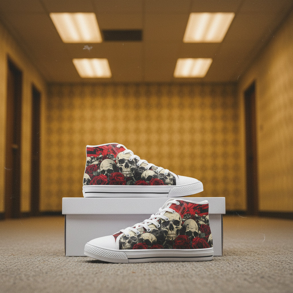Skull Art Unisex High Top Canvas Shoes