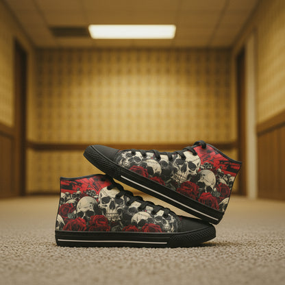 Skull Art Unisex High Top Canvas Shoes
