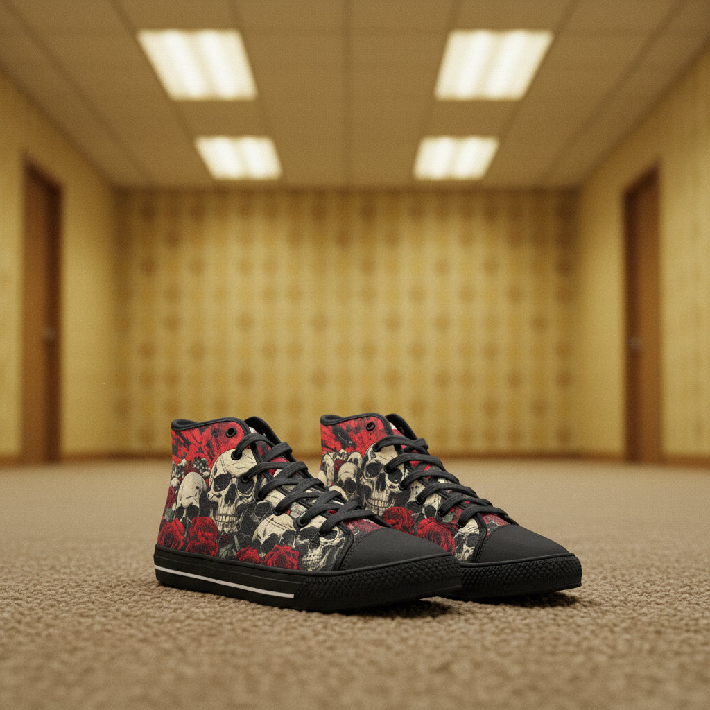 Skull Art Unisex High Top Canvas Shoes