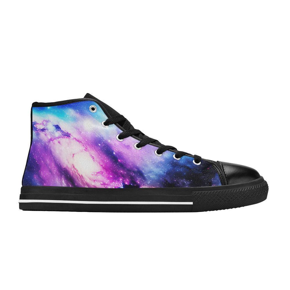 WOMEN'S Cc Galaxy Art 3 High Top Canvas Wallpaper Art Custom Sneakers