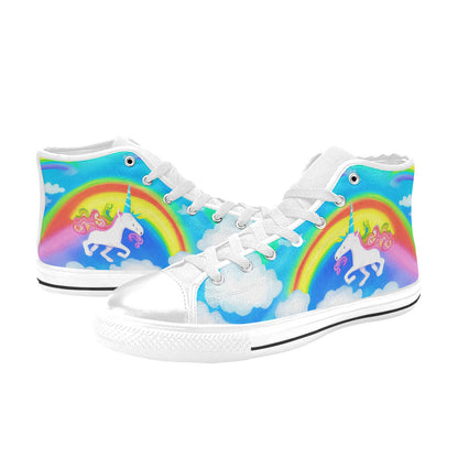 WOMEN'S Abstract Unicorn Art High Top Canvas Vivid Custom Sneakers