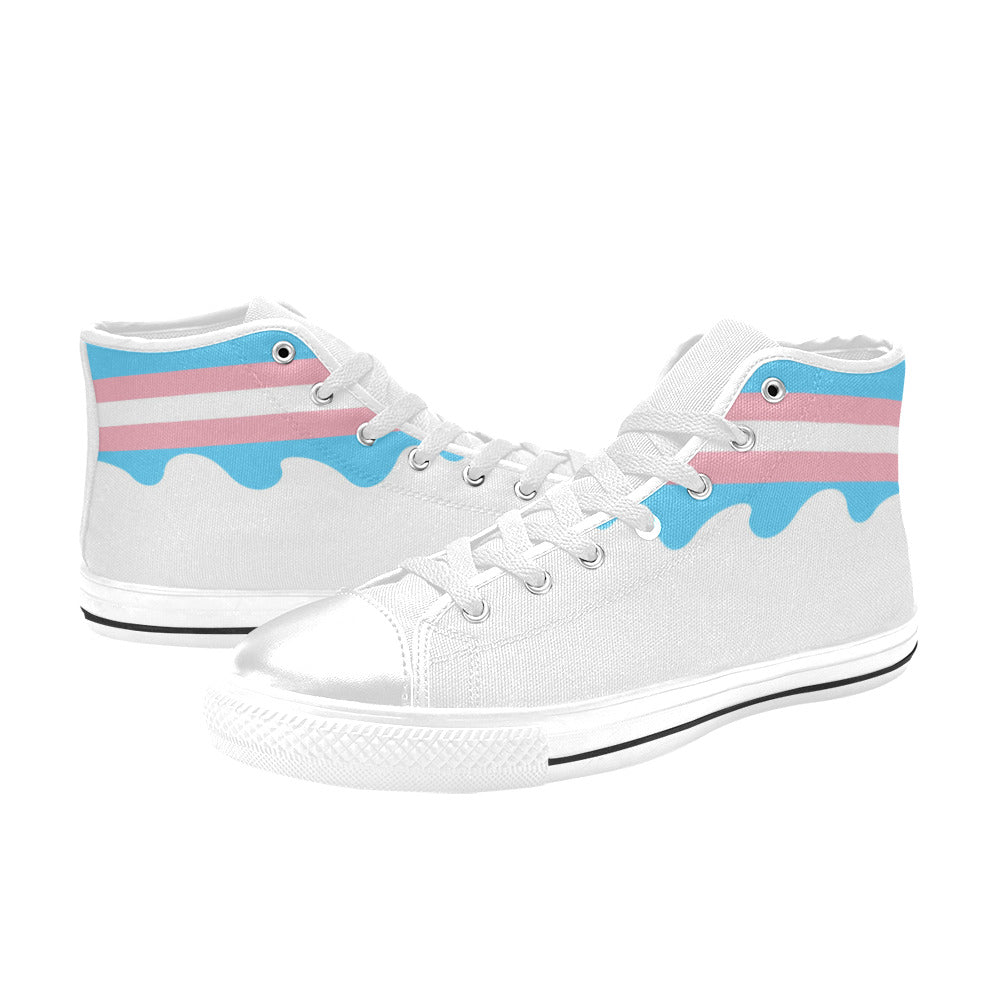 MEN'S Cc Pride Lgbt Transgender High Top Canvas Grunge Custom Shoes