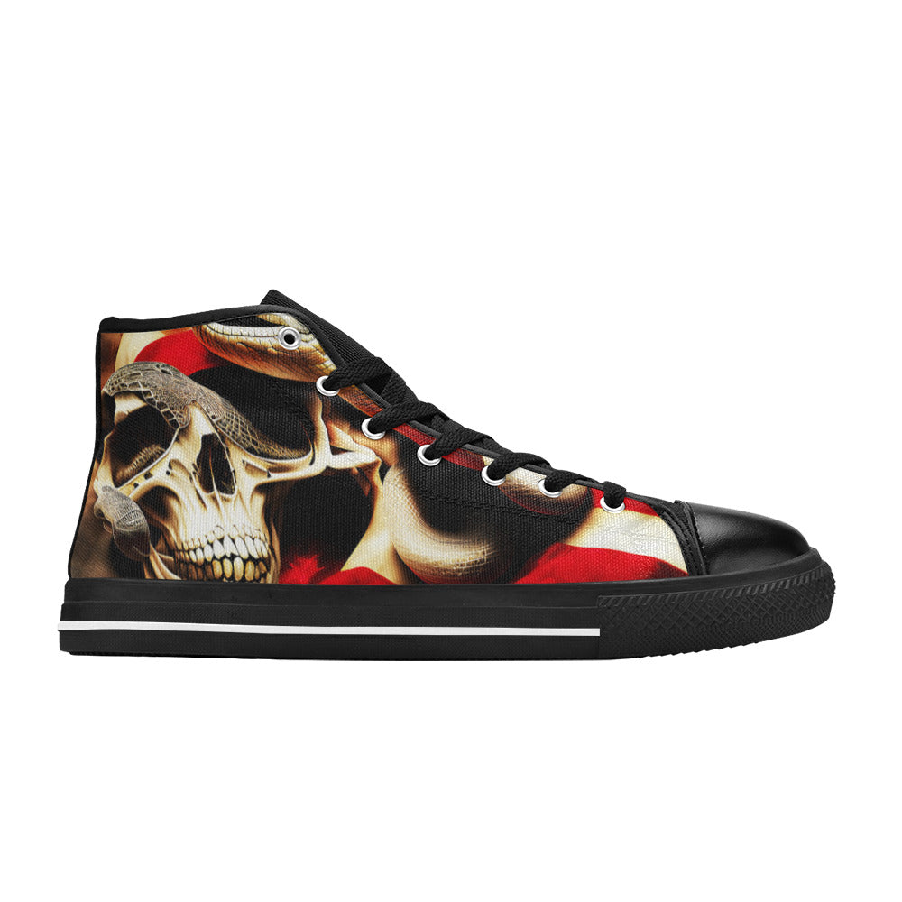 MEN'S Cc Patriotic Usa Flag High Top Canvas Dark Academia Custom Shoes