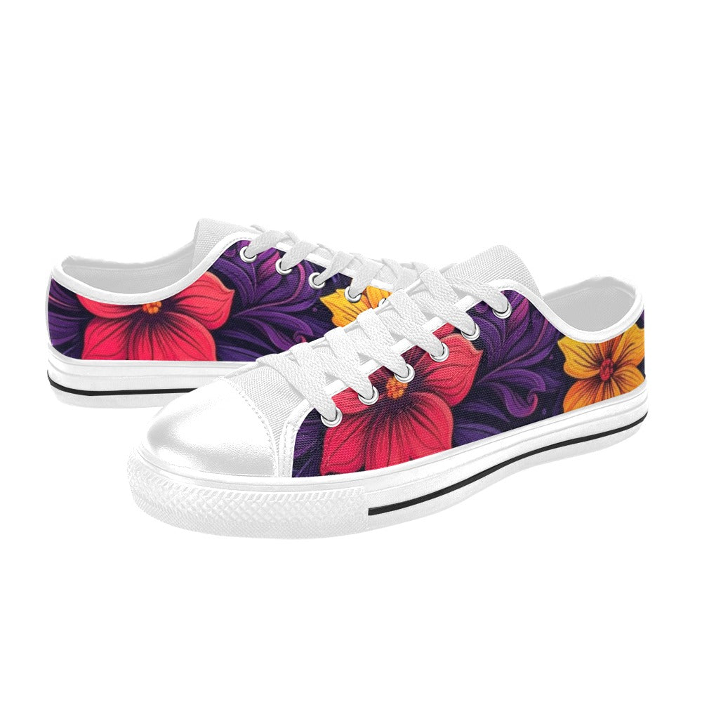 KIDS' Exotic Floral Weave Low Top Canvas Surreal Sneakers