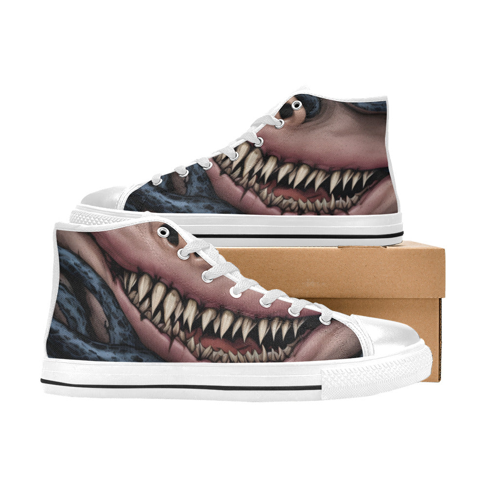 WOMEN'S Cc Demon Art Long High Top Canvas Surreal Sneakers