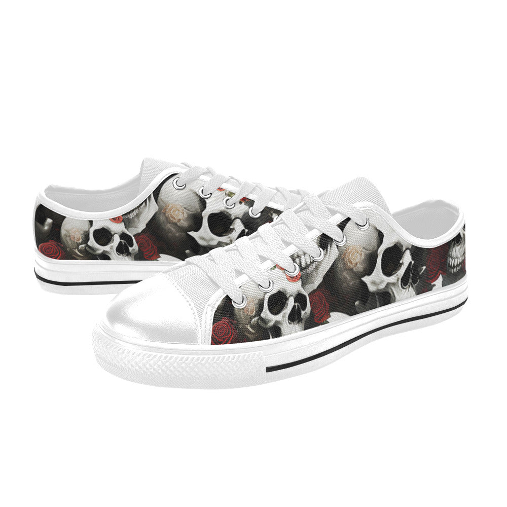 MEN'S Rose Skulls Dark 3 Canvas Aesthetic Custom Shoes