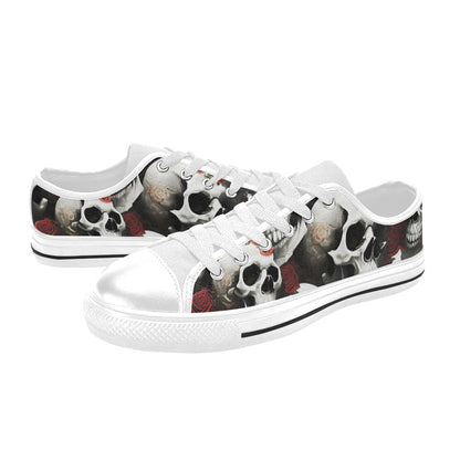 MEN'S Rose Skulls Dark 3 Canvas Aesthetic Custom Shoes