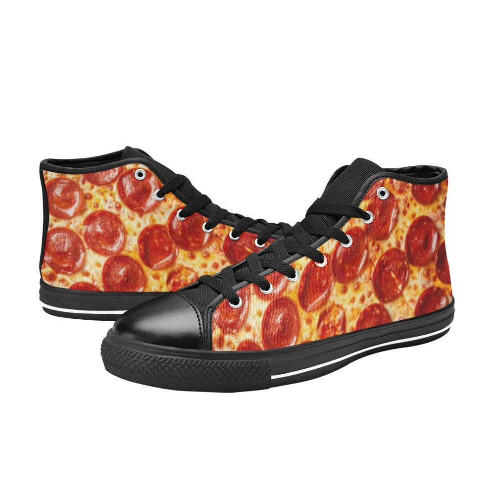 MEN'S Pepperoni Pizza High Top Canvas Aesthetic Sneakers
