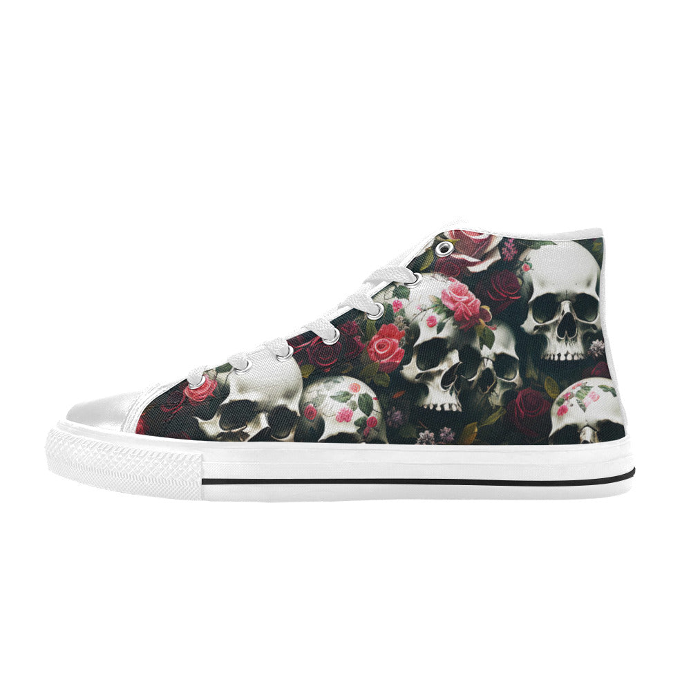 MEN'S Rose Skulls Dark 5 High Top Canvas Surreal Sneakers