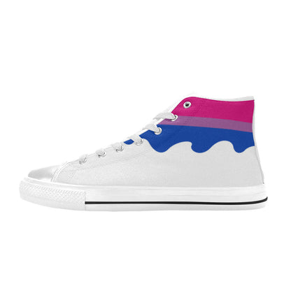 WOMEN'S Bi Flag Pride LGBT High Top Canvas Custom Shoes
